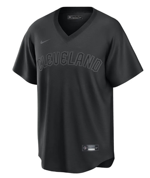 Men's Cleveland Guardians #11 José Ramírez Black Pitch Black Fashion Replica Stitched Baseball Jersey